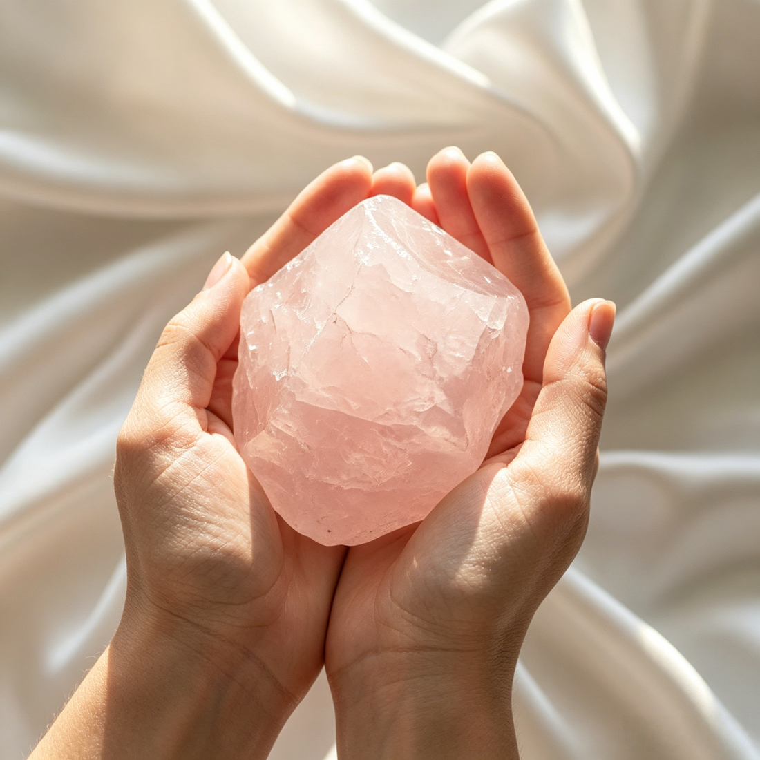 Rose quartz crystal for emotional stability