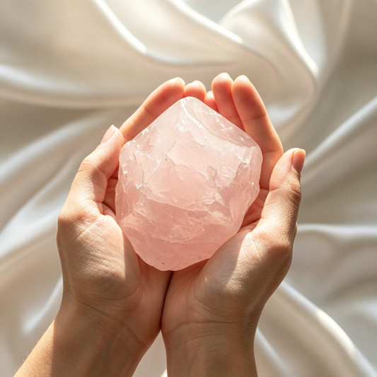 Rose quartz crystal for emotional stability