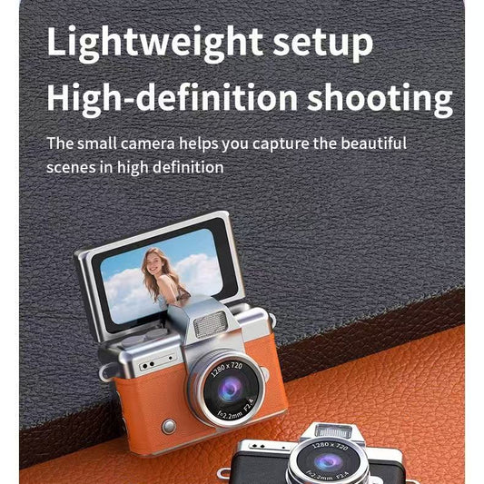 Mini camera with a 1.47-inch HD flip-up screen
