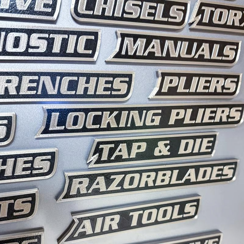 Custom Premium Magnetic Toolbox Labels for Tool Organization - 12 Pack of High Quality Personalized Magnets