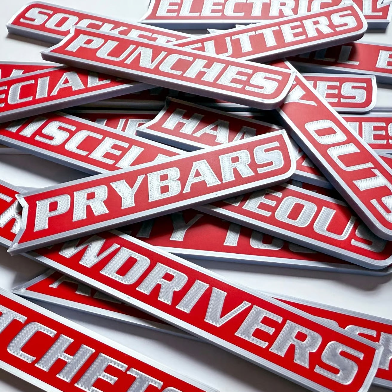 Custom Premium Magnetic Toolbox Labels for Tool Organization - 12 Pack of High Quality Personalized Magnets