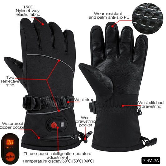 HEATENERGY Rechargeable Heated Gloves with Battery Pack for Cold Weather