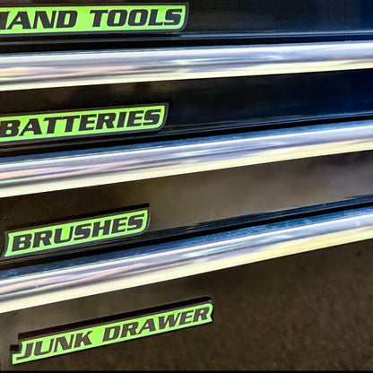 Custom Premium Magnetic Toolbox Labels for Tool Organization - 12 Pack of High Quality Personalized Magnets