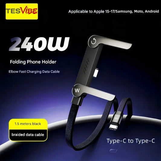 🔥LAST DAY  56% OFF⚡️240w super fast charging📱Invisible Holder Charger Cable with Stand